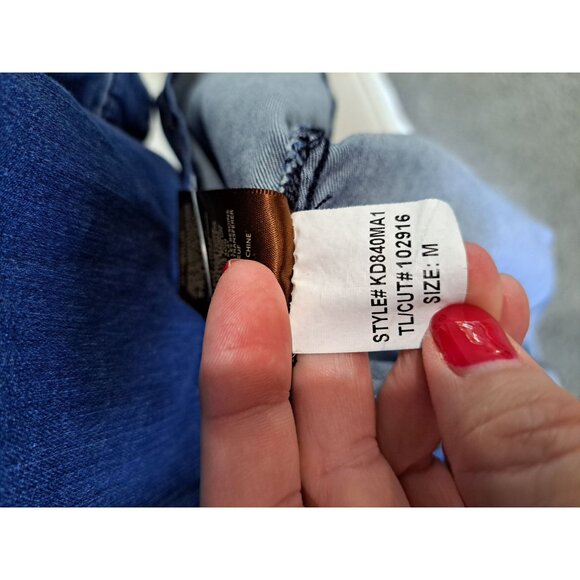 Kut From The Kloth Denim Shirt Dress Medium Button-Down Cotton Blend Roll Sleeve - Picture 6 of 10